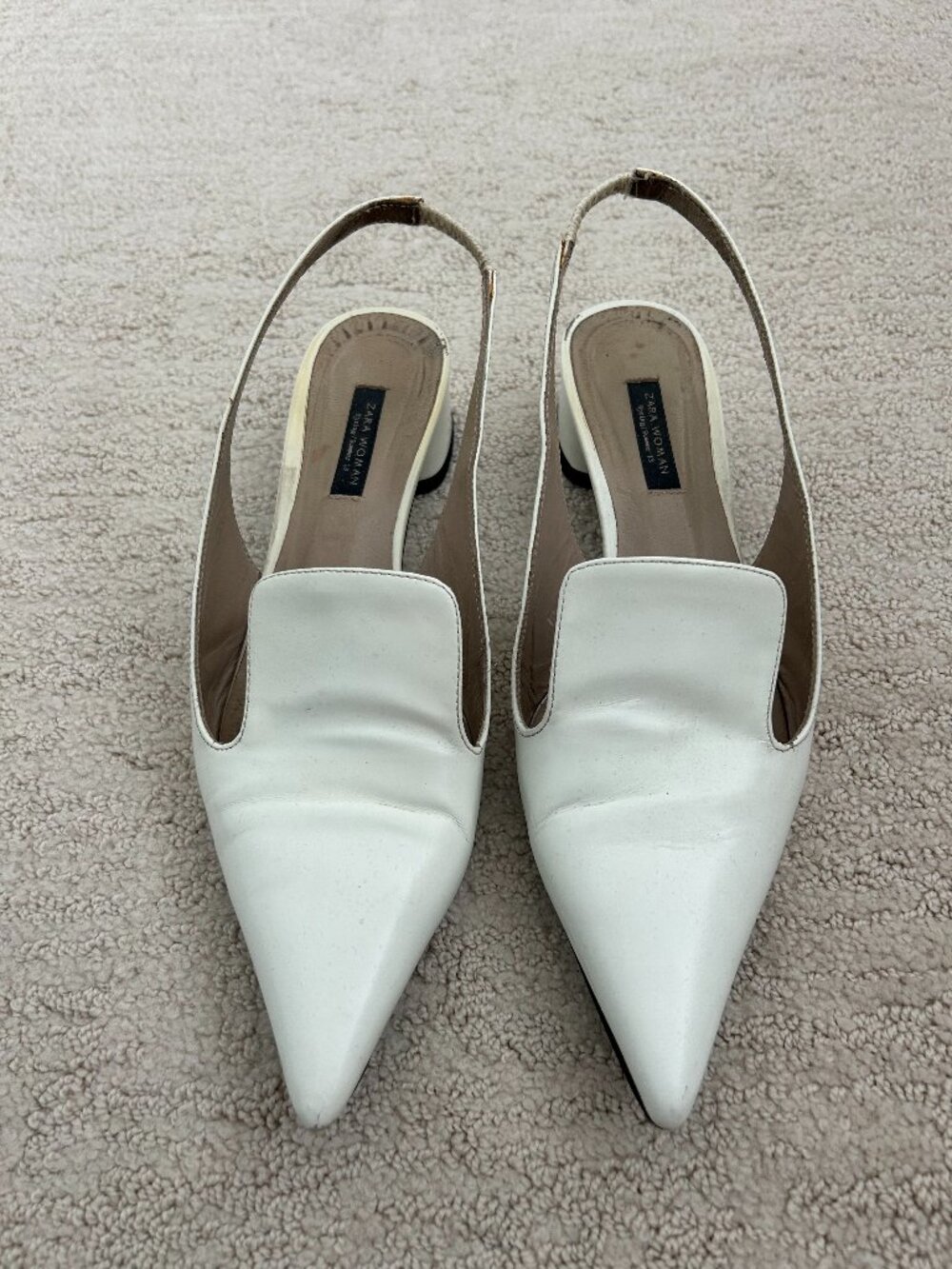 Zara white leather shoes